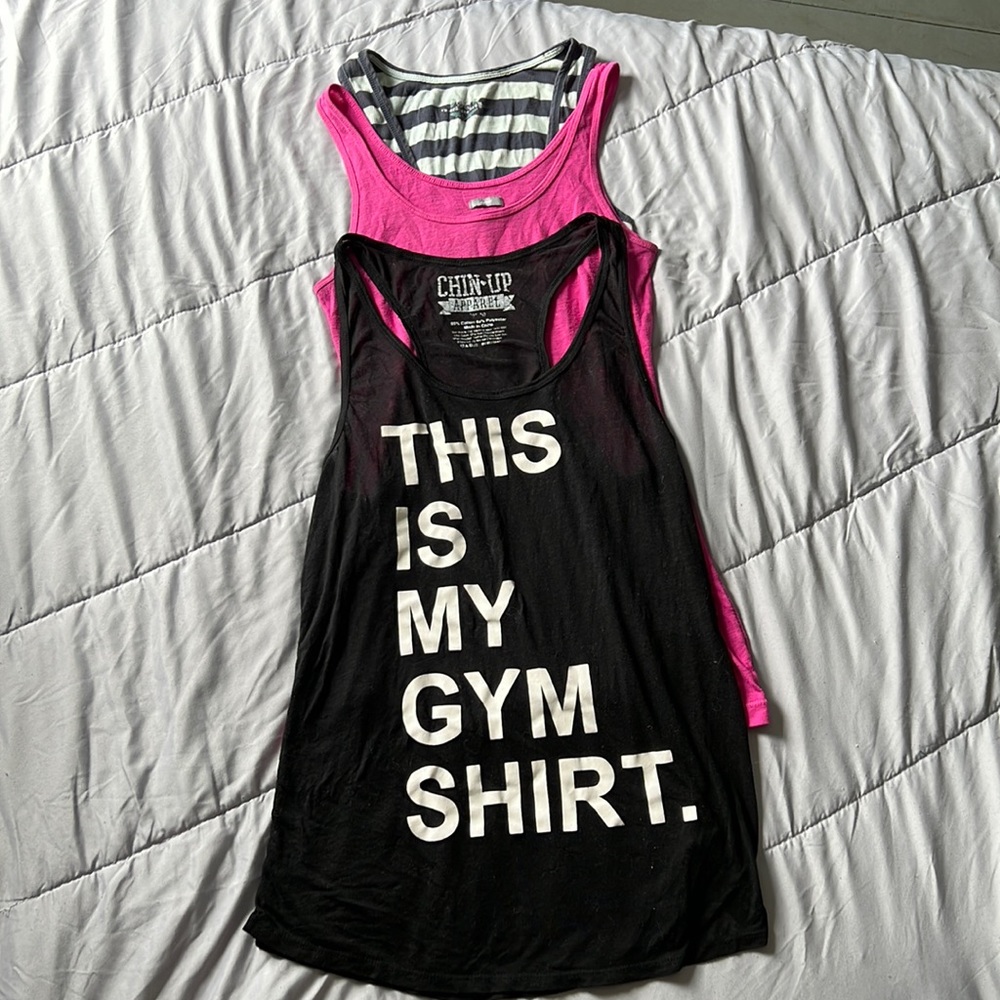 Large workout tanks chin up apparel, aerie, and SO wear it declare it bundle